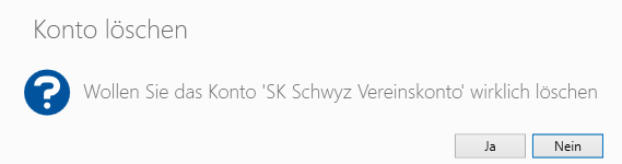 Dialog Konto löschen